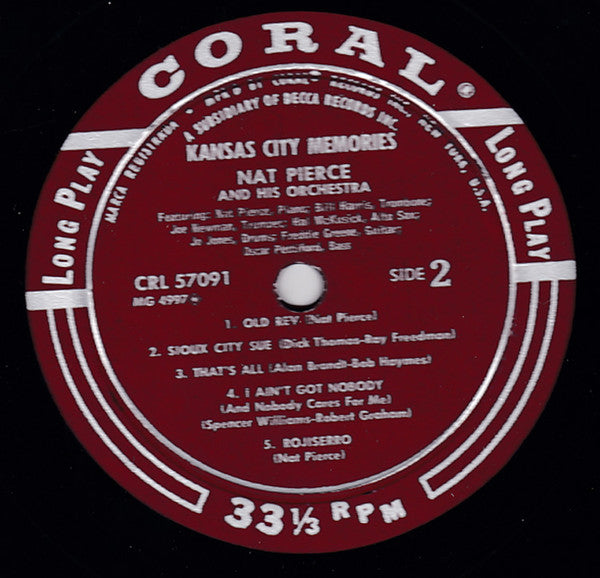 The Nat Pierce Orchestra : Kansas City Memories (LP, Album)