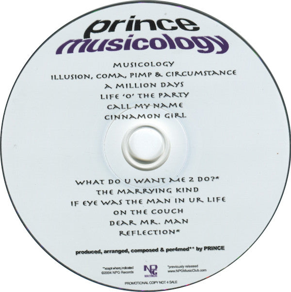Prince : Musicology (CD, Album, Promo, Car)