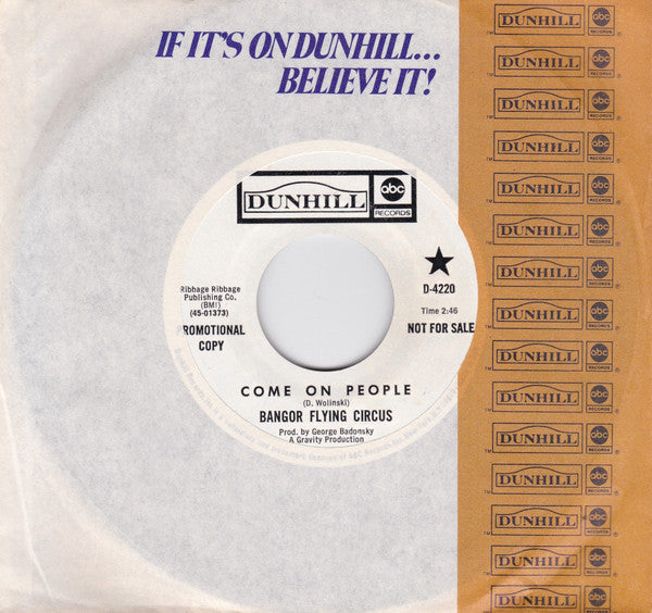Bangor Flying Circus : Come On People / A Change In Our Lives (7", Single, Promo, Mon)