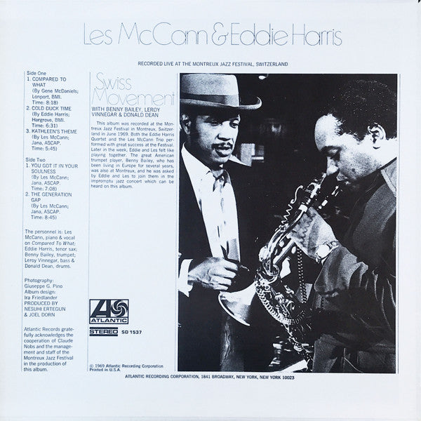 Les McCann & Eddie Harris : Swiss Movement (LP, Album, Spe)