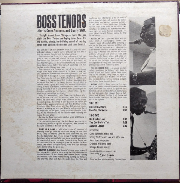 Gene Ammons / Sonny Stitt : Boss Tenors: Straight Ahead From Chicago August 1961 (LP, Album)