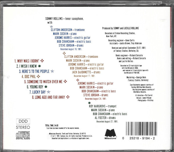 Sonny Rollins : Here's To The People (CD, Album)