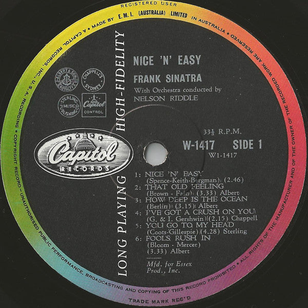 Frank Sinatra : Nice 'N' Easy (LP, Album, Mono)