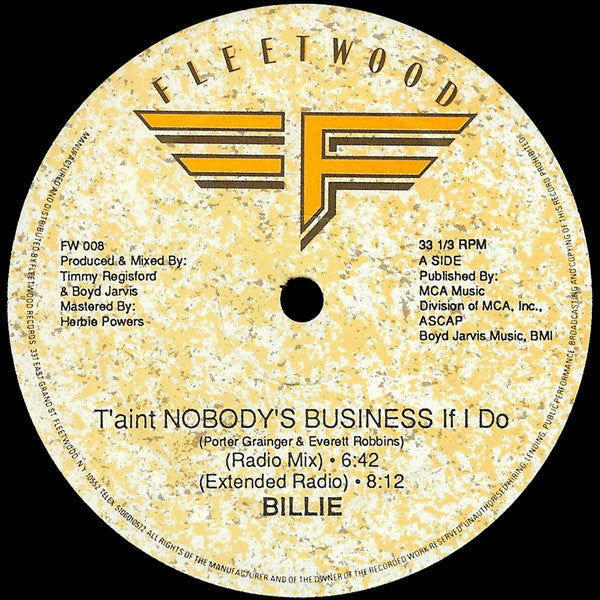 Billie : T'aint Nobody's Business If I Do (12")
