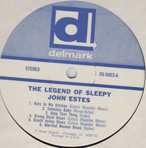 Sleepy John Estes : The Legend Of Sleepy John Estes (LP, Album, RE)