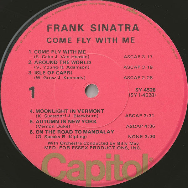 Frank Sinatra : Come Fly With Me (LP, Album, RE, Jac)