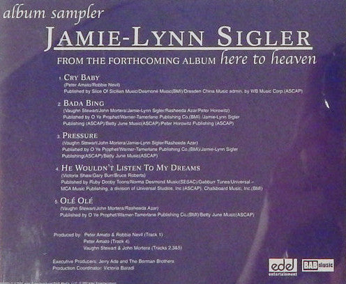 Jamie-Lynn Sigler* : Form The Forthcoming Album "Here To Heaven" (Album Sampler) (CD, Promo, Smplr)