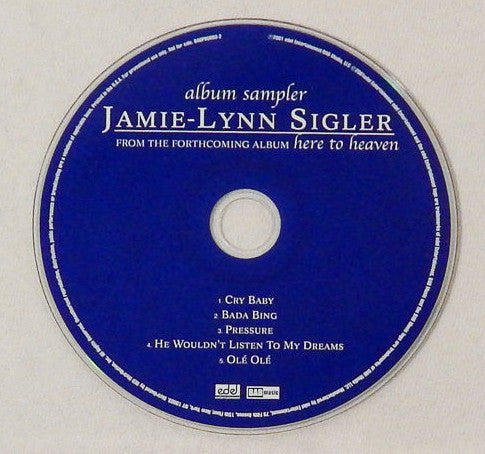 Jamie-Lynn Sigler* : Form The Forthcoming Album "Here To Heaven" (Album Sampler) (CD, Promo, Smplr)