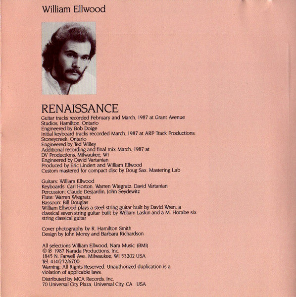 William Ellwood : Renaissance (CD, Album)