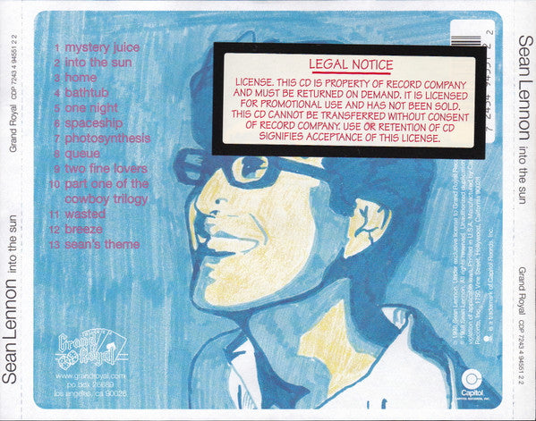 Sean Lennon : Into The Sun (CD, Album, Promo)