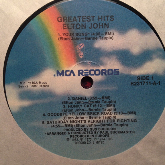 Elton John : Greatest Hits (Volumes One And Two) (2xLP, Comp, Club, Ind)