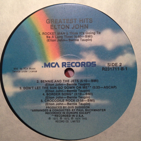 Elton John : Greatest Hits (Volumes One And Two) (2xLP, Comp, Club, Ind)