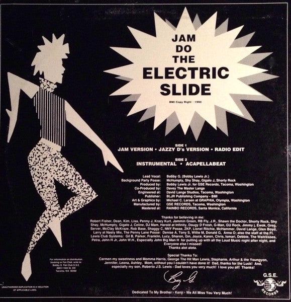 Bobby G (5) And The GSE Posse : Jam Do The Electric Slide (12")