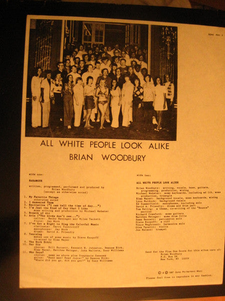 Brian Woodbury : All White People Look Alike (LP, Album, Promo)