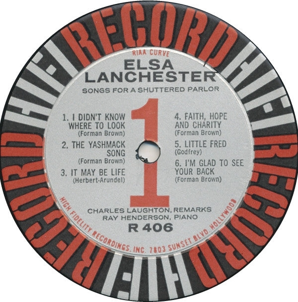 Elsa Lanchester : Songs For A Shuttered Parlor (LP, Album)