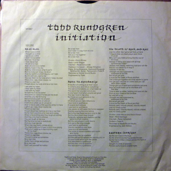 Todd Rundgren : Initiation (LP, Album, RE, RP)