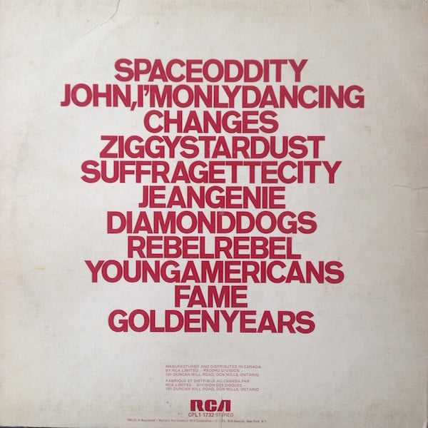 David Bowie : ChangesOneBowie (LP, Comp, Dyn)