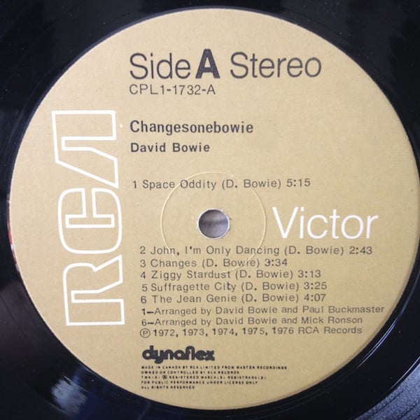David Bowie : ChangesOneBowie (LP, Comp, Dyn)