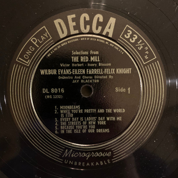 Wilbur Evans, Eileen Farrell, Felix Knight, Celeste Holm : The Red Mill And Up In Central Park (LP, Album)