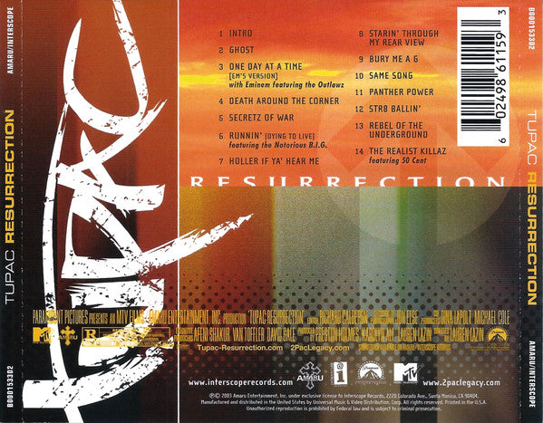 Tupac* : Resurrection (Music From And Inspired By The Motion Picture) (CD, Comp, UML)
