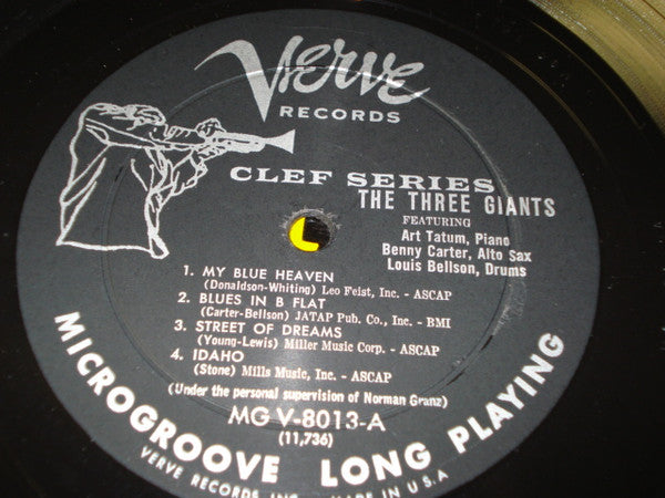 Art Tatum, Benny Carter, Louis Bellson : The Three Giants (LP, Album, Mono, RE)