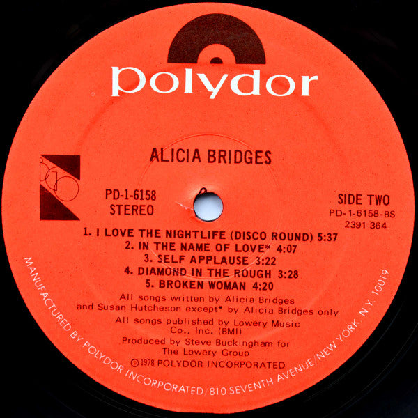 Alicia Bridges : Alicia Bridges (LP, Album, RP, PRC)