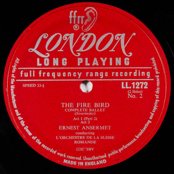 Igor Stravinsky, Ernest Ansermet Conducting L'Orchestre De La Suisse Romande : The Fire Bird (LP, Mono)