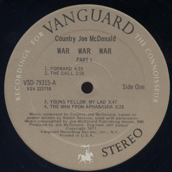 Country Joe McDonald : War War War (LP, Album, Pre)