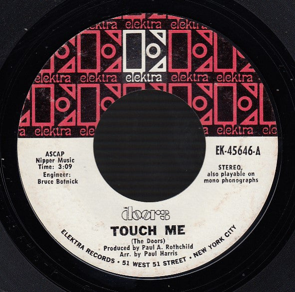 The Doors : Touch Me / Wild Child (7", Single, Styrene, Ter)