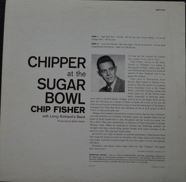 Chip Fisher With Leroy Kirkland's Band : Chipper At The Sugar Bowl (LP, Album)