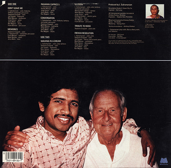 L. Subramaniam / Stephane Grappelli* : Conversations (LP, Album)