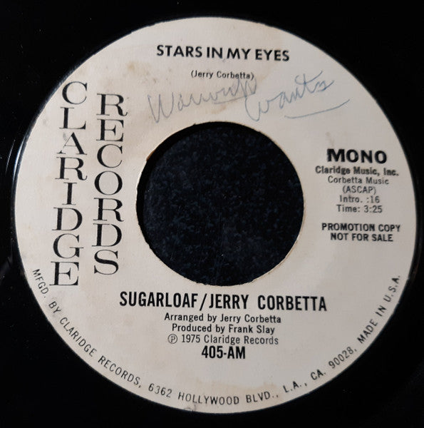 Sugarloaf, Jerry Corbetta : Stars In My Eyes (7", Single, Promo)