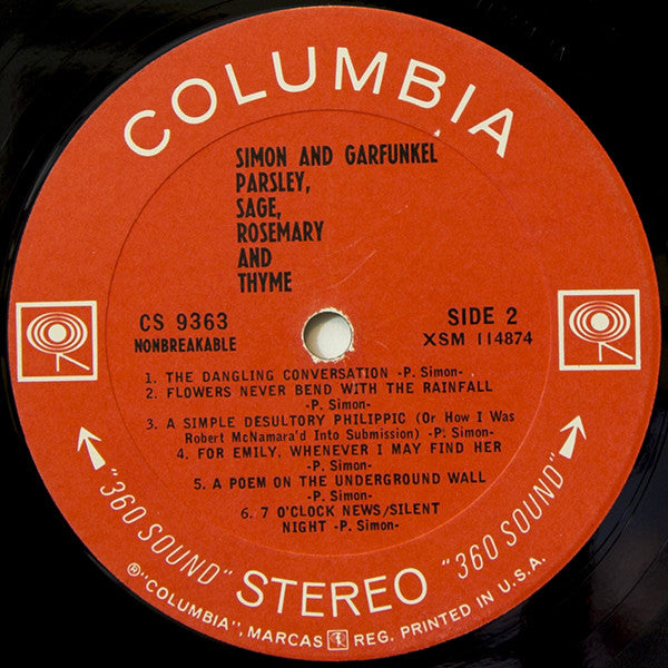 Simon & Garfunkel : Parsley, Sage, Rosemary And Thyme (LP, Album)