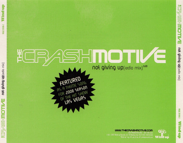The Crash Motive : Not Giving Up (Radio Mix) (CD, Single, Promo)