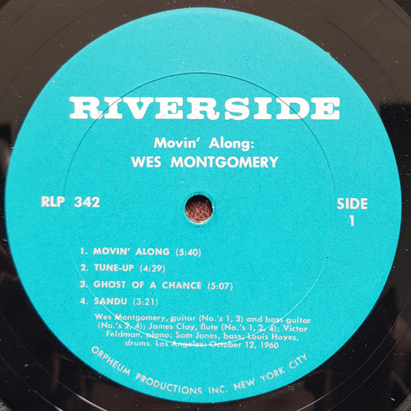 Wes Montgomery : Movin' Along (LP, Album, Mono, RP)