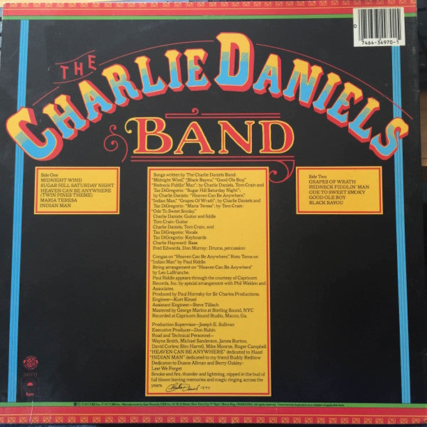 The Charlie Daniels Band : Midnight Wind (LP, RP)