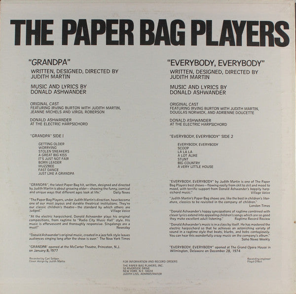 The Paper Bag Players : "Grandpa" And "Everybody, Everybody" (LP)
