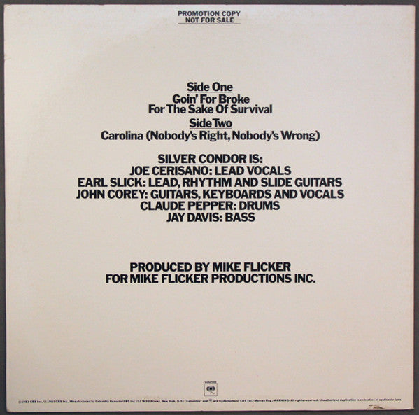 Silver Condor : Silver Condor (12", EP, Promo)
