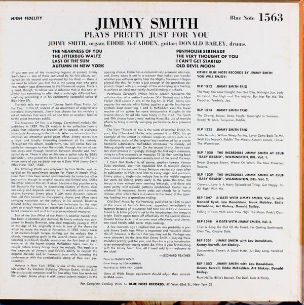 Jimmy Smith : Plays Pretty Just For You (LP, Album)