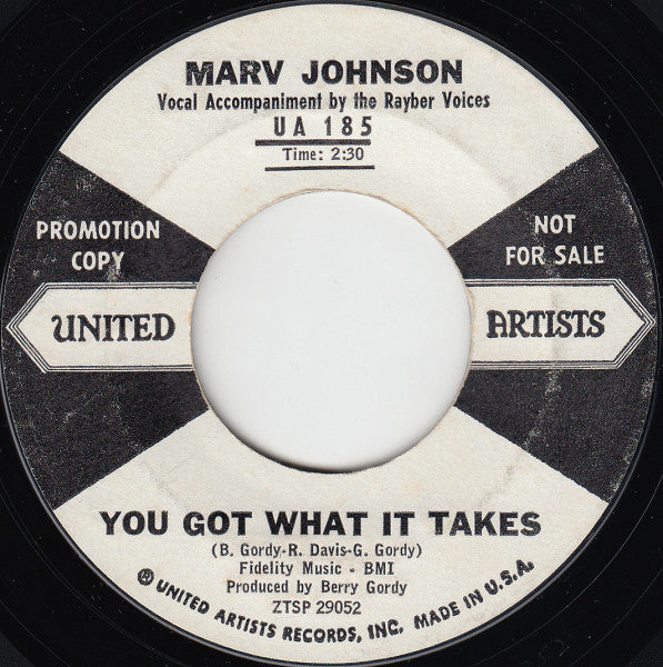 Marv Johnson : You Got What It Takes (7", Single, Promo)
