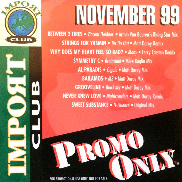 Various : Promo Only Import Club November 99 (CD, Comp, Promo)