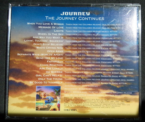 Journey : The Journey Continues (CD, Comp, Promo)