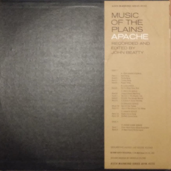 John Beatty (4) : Music Of The Plains Apache (LP)