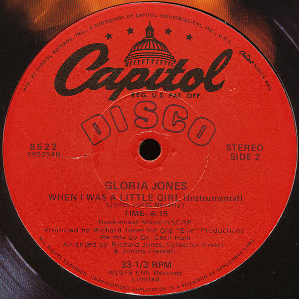 Gloria Jones : When I Was A Little Girl (12")