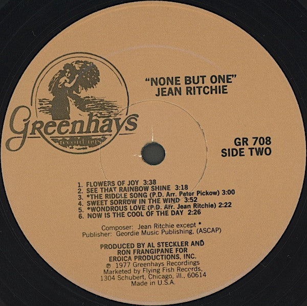 Jean Ritchie : None But One (LP, Album, RE)