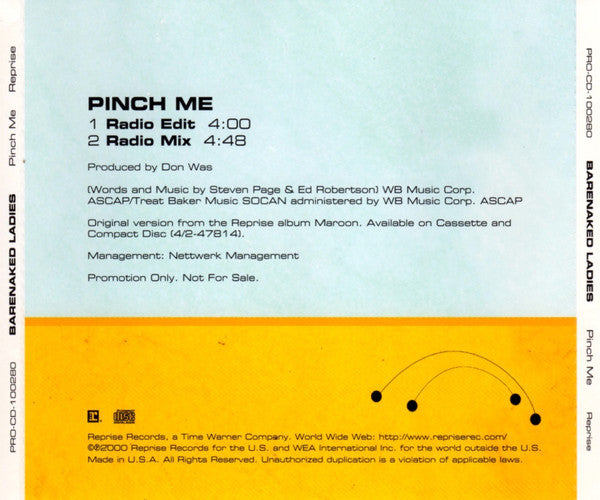 Barenaked Ladies : Pinch Me (CD, Single, Promo)