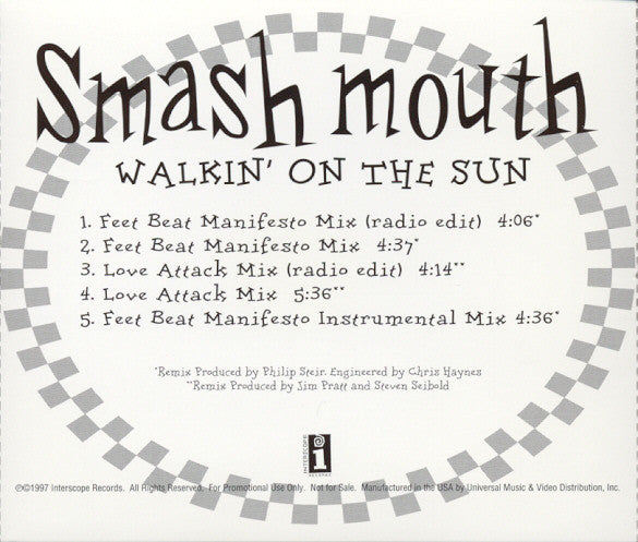 Smash Mouth : Walkin' On The Sun (Remixes) (CD, Maxi, Promo)