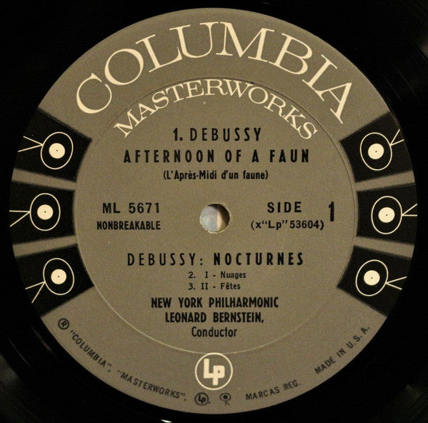 Claude Debussy - Leonard Bernstein / New York Philharmonic : Afternoon Of A Faun; Nocturnes; Jeux (LP, Mono)