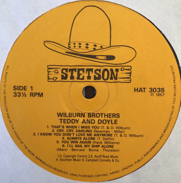 The Wilburn Brothers : Wilburn Brothers (Teddy And Doyle) (LP, Album, Mono, RE)