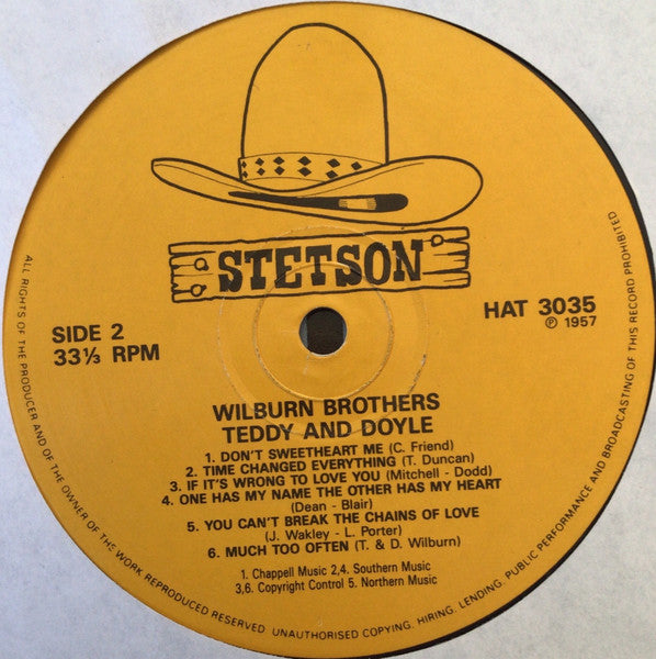 The Wilburn Brothers : Wilburn Brothers (Teddy And Doyle) (LP, Album, Mono, RE)